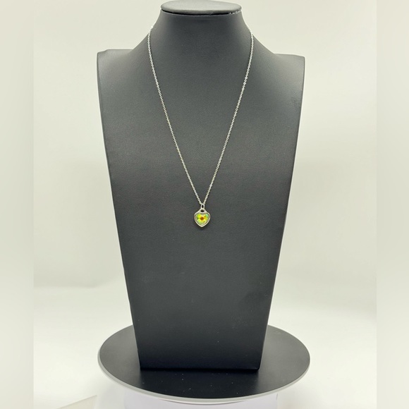 Crystal AB Heart Necklace made with Swarovski Crystals - Picture 7 of 7